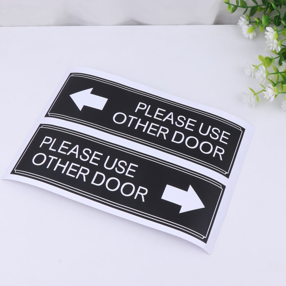 PVC Material 6Pcs Door Decor Please Use Other Door Sign Stickers for Indoor Use