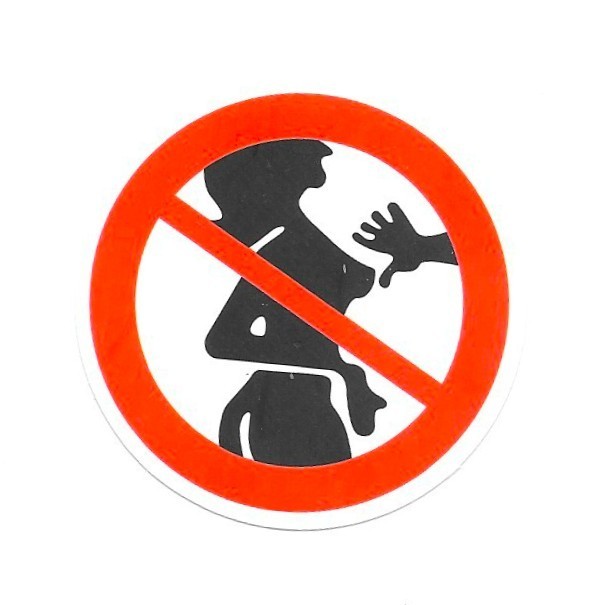 No Touching Sign Vinyl Sticker Funny Caution Warning Joke Gag Gift Laptop Humor