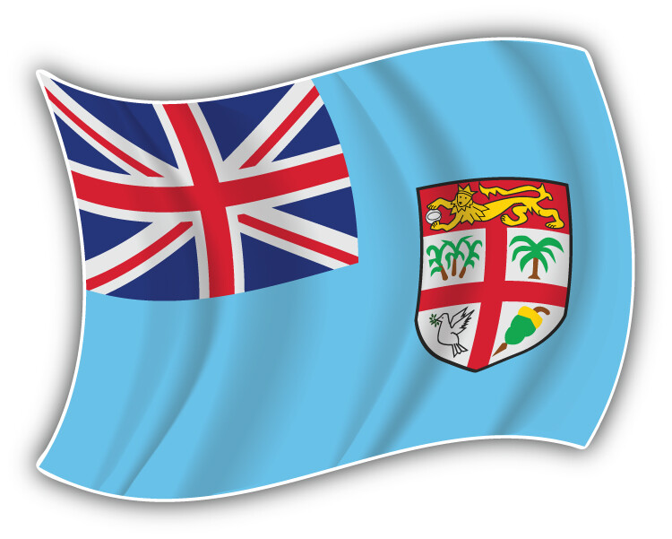Fiji Waving Flag Car Bumper Sticker Decal