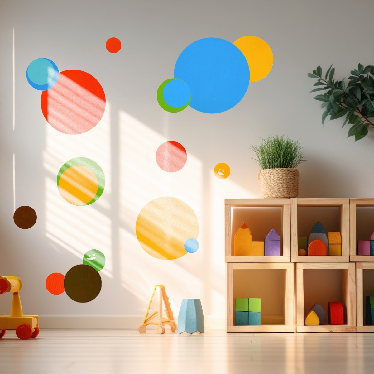 Polka Dot Wall Sticker 42 Removable Circle Decals Kids Nursery Playroom 4 Sheets