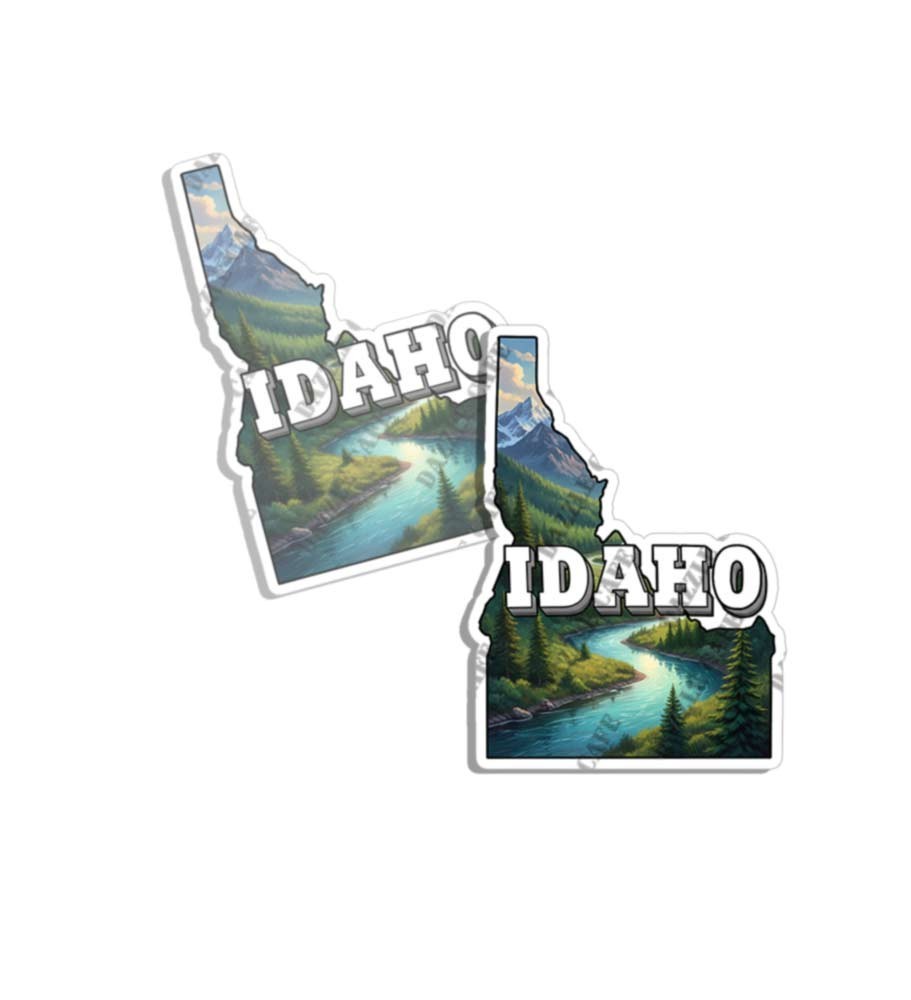Idaho State Shaped Sticker Decal Vinyl Outdoors Wilderness Made in USA 2 PACK