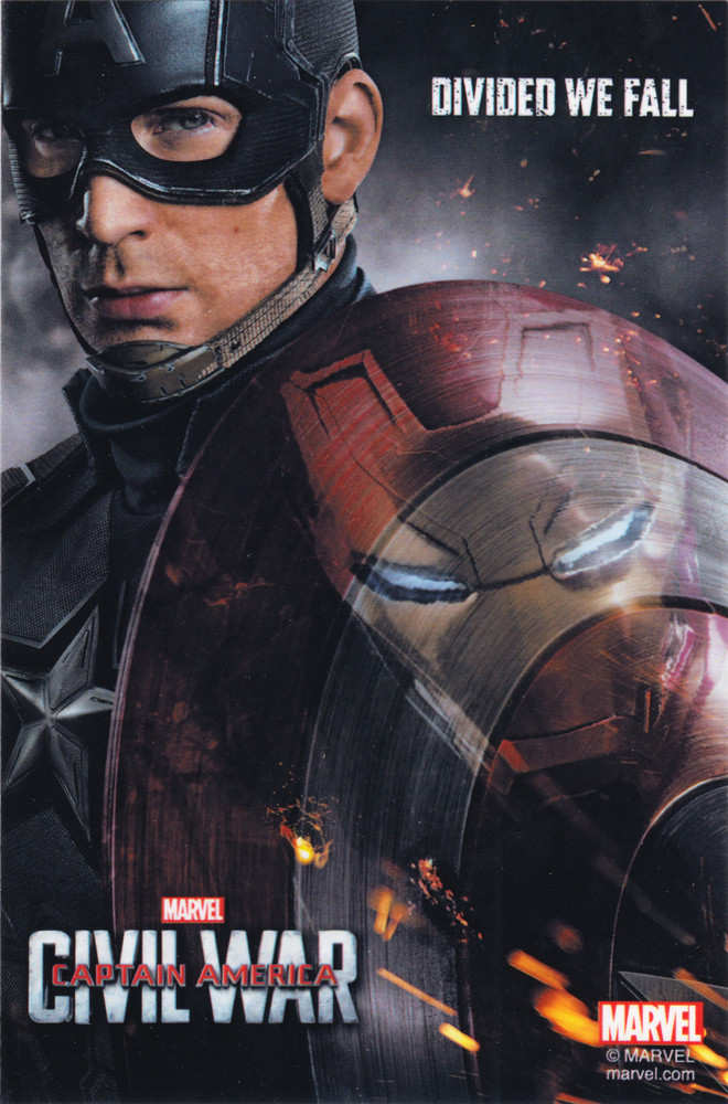 Sticker – Captain America Civil War Divided We Fall Marvel 5.25″ Decal #5699