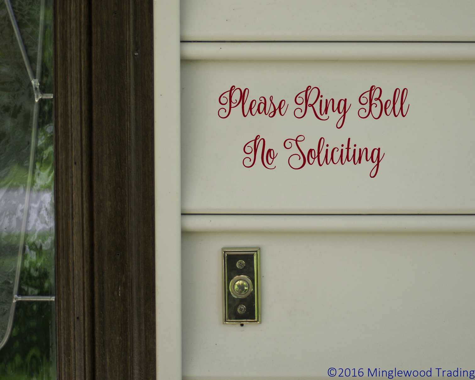 Please Ring Bell No Soliciting | Vinyl Decal Sticker | Front Door Porch