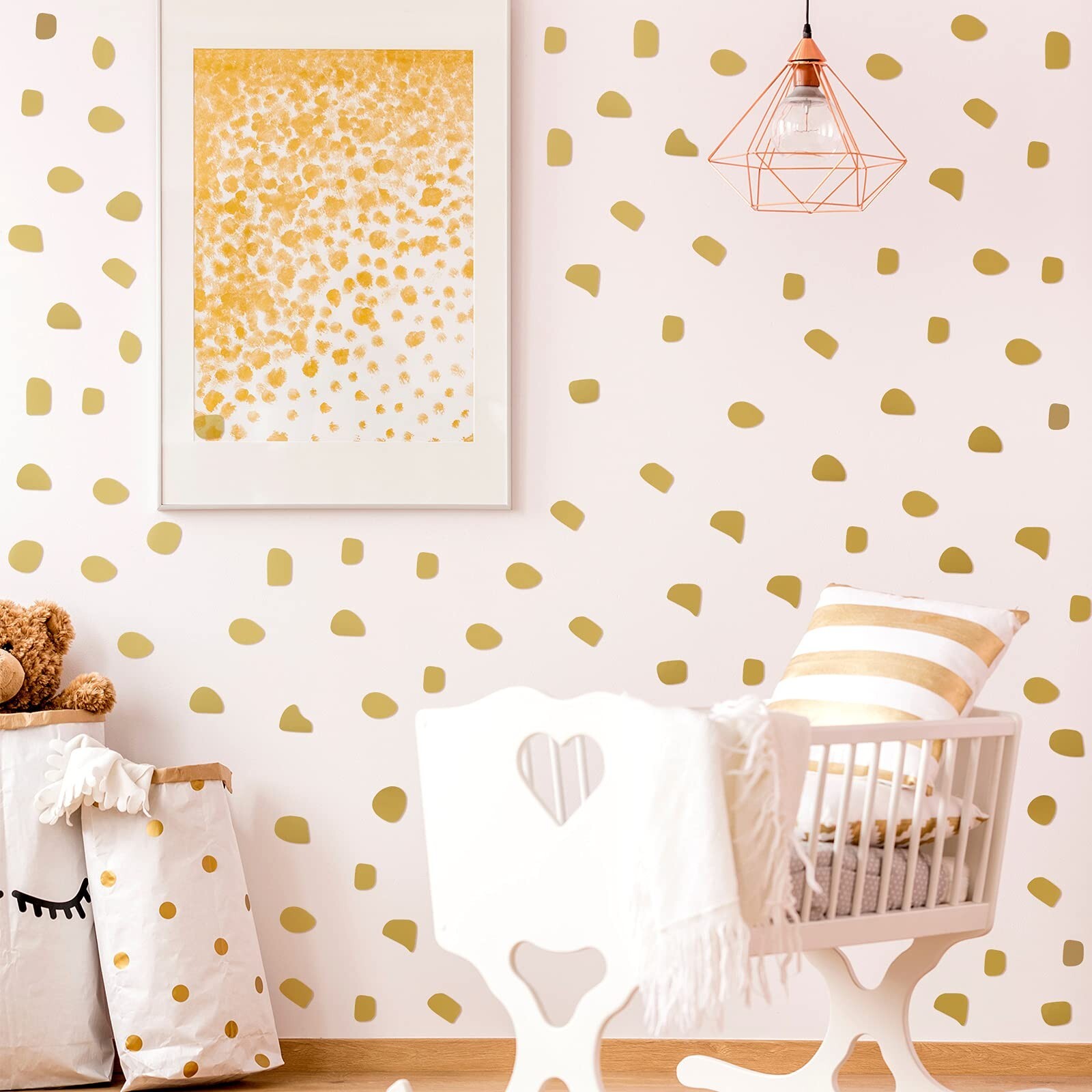 500 Pieces Irregular Polka Dots Boho Wall Decal Vinyl Nursery Wallpaper Stick…