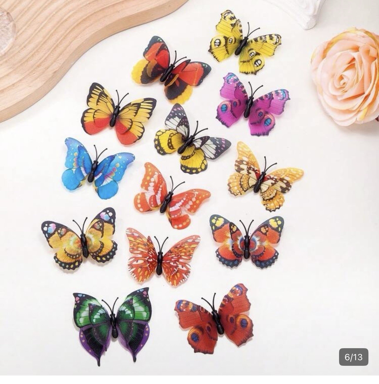3D Effect Butterfly Wall Stickers/Decals, Multicolor Decorative Wall Art