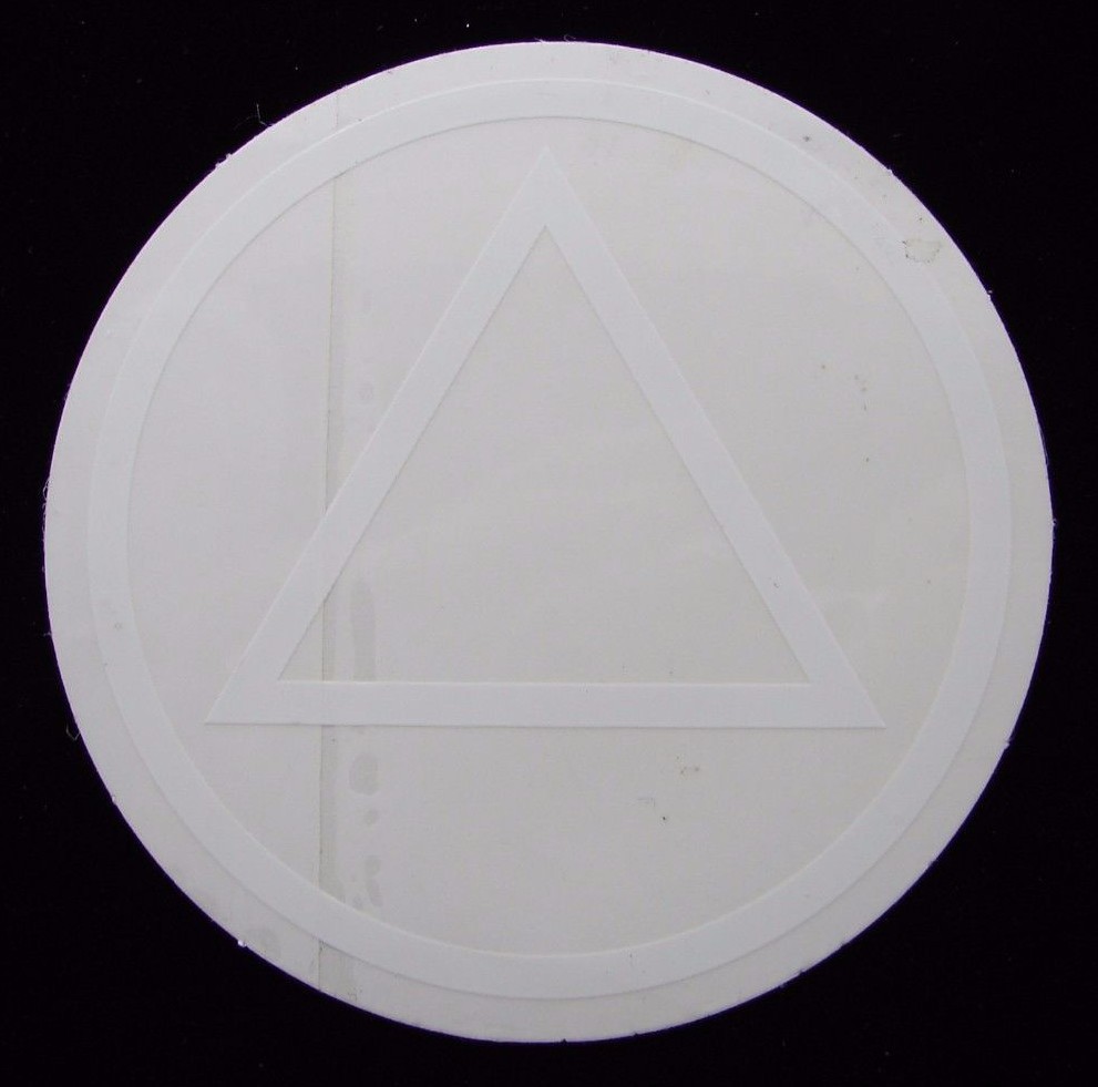 Alcoholics Anonymous AA Symbol Decal 3″ Round Window Bumper Sticker Sober Token