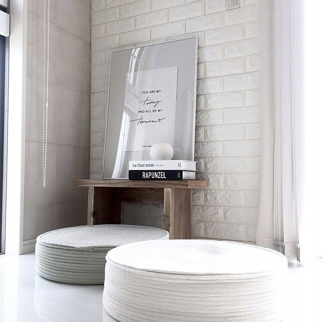 Self Adhesive, 3D, Foam, Wall Panels, Brick White, 31″ x 27.5″