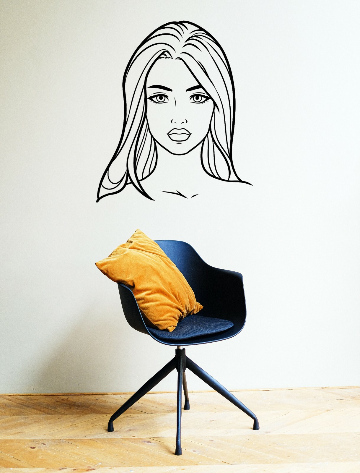 Pretty Girl Decal Beautiful Woman Vinyl Sticker Room Living Room Salon Décor