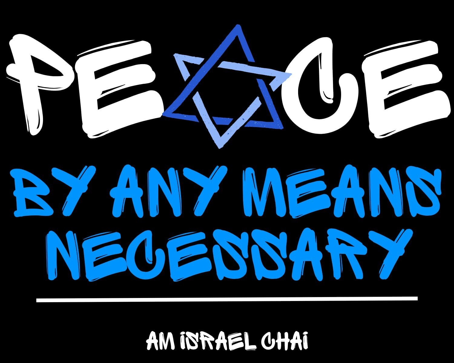 50 Pack “Peace by Any Means Necessary” Pro Israel 4″X6″ Vinyl Sticker (Eggshell)