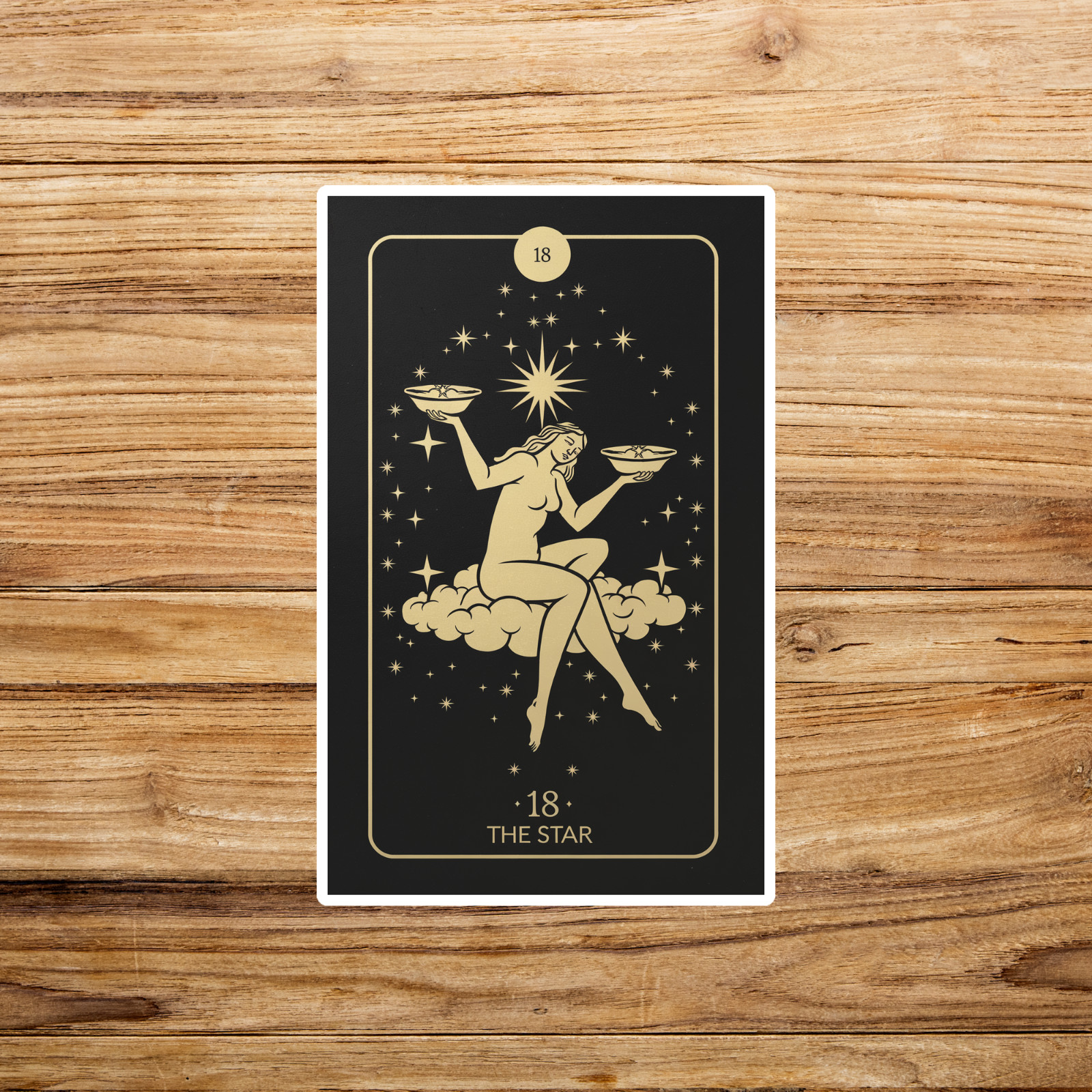 Celestial Tarot Card Sticker – The Star XVIII Mystical Woman #2305