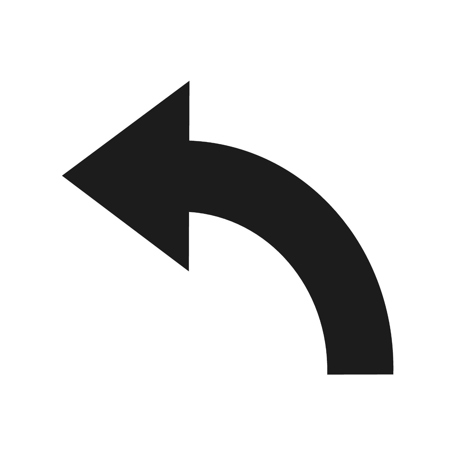 Curved arrow Shape Facing left Vinyl Decal Turn arrow Shape Sticker