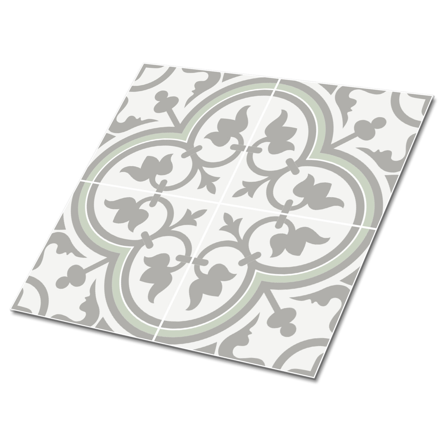 Wall Floor Peel and Stick Tiles Sticker Backsplash Decals Set Floral motifs