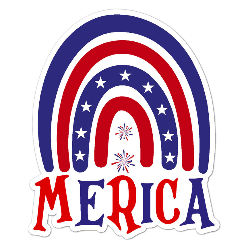 ‘Merica, Vinyl Decal Sticker, Indoor Outdoor, 3 Sizes, #9871