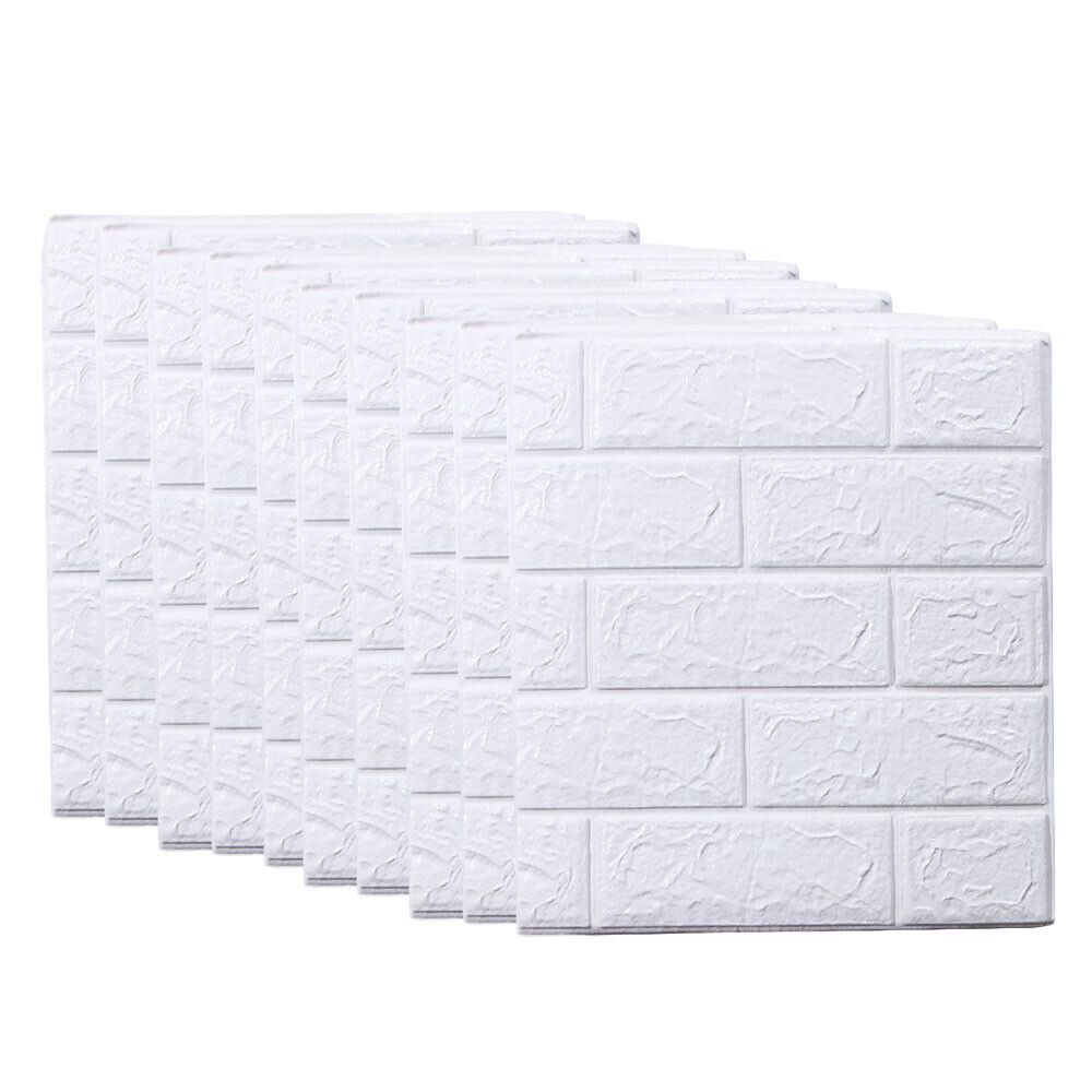10 Pcs 3D Tile Red Brick Wall Sticker Self-adhesive Foam Panel Wallpaper 38*35