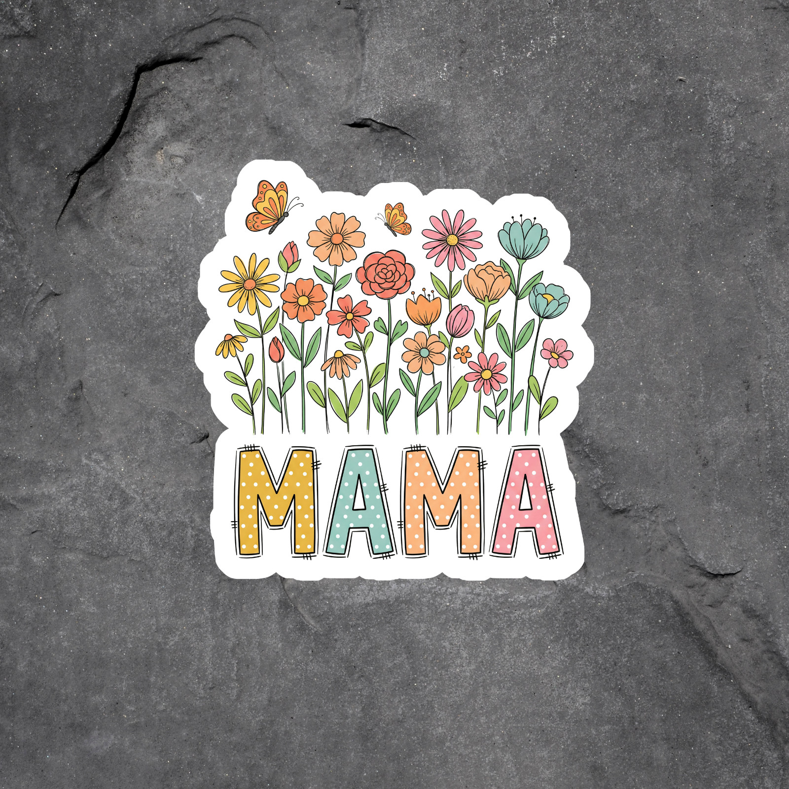Mama Flower Sticker Vinyl Decal Floral Cute Mom Gift Spring Wildflower