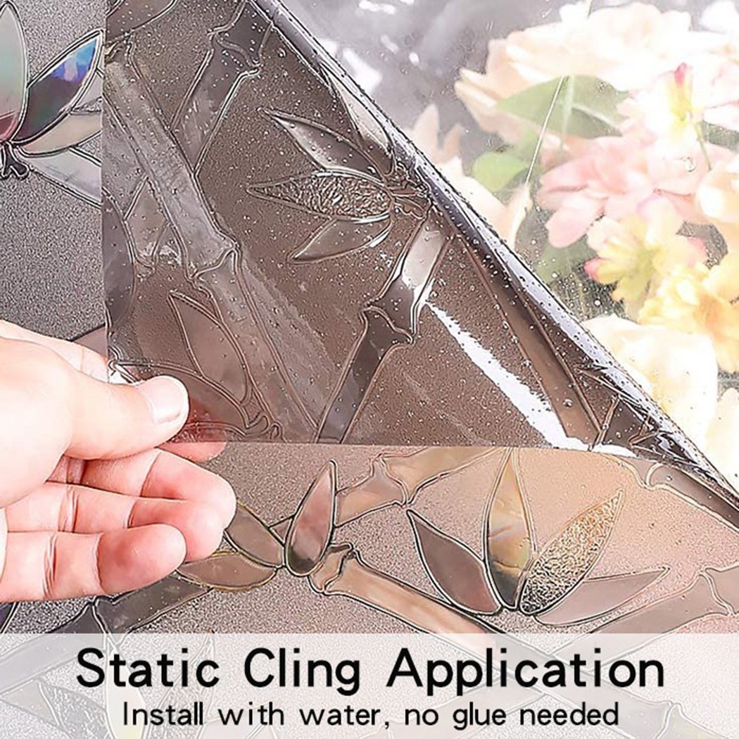 3D Static Cling Frosted Glass Door Window Film Privacy Sticker Home Bath Decor