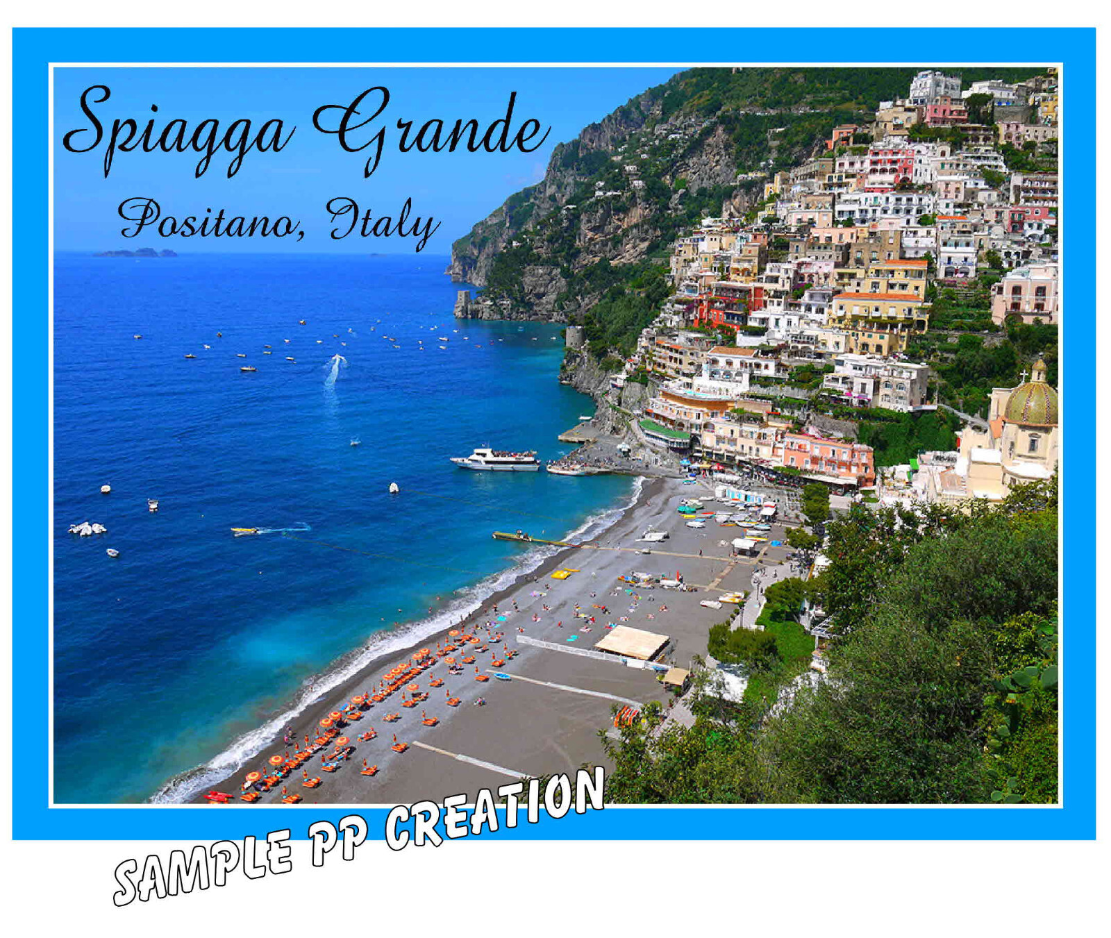SPIAGGA GRANDE POSITANO, ITALY PHOTO FRIDGE MAGNET 4 X 3 inches TRAVEL