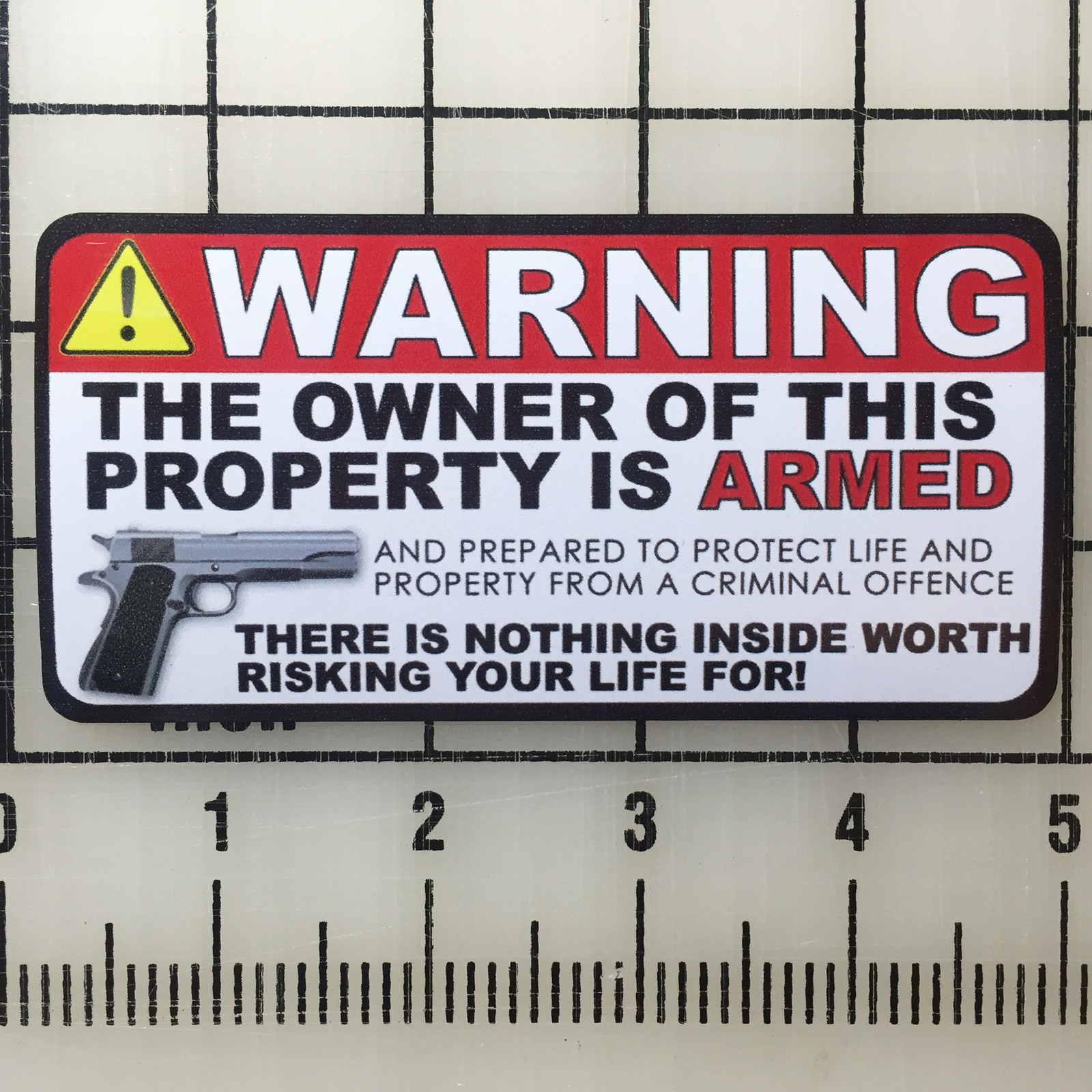 Warning Armed Owner 2nd Amendment 5″ Wide Multi-Color Vinyl Decal Sticker – BOGO