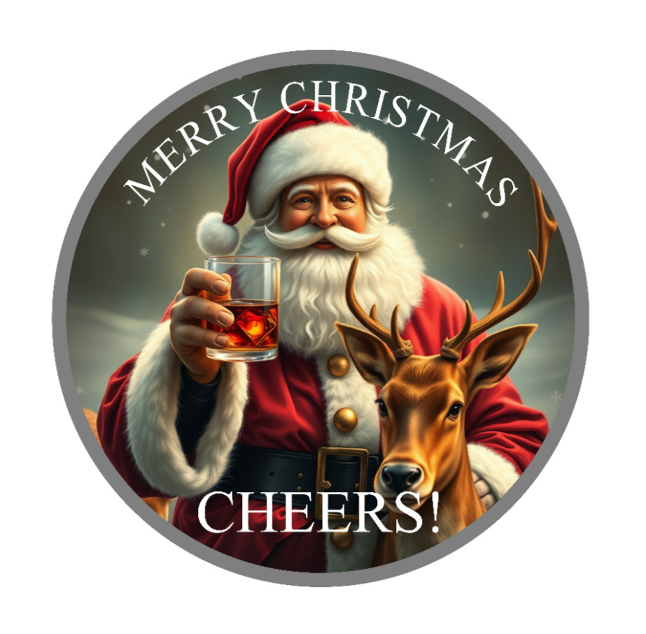 Christmas – Merry Christmas Cheers – 4″ Vinyl Decal Sticker Decor Laptop Cup