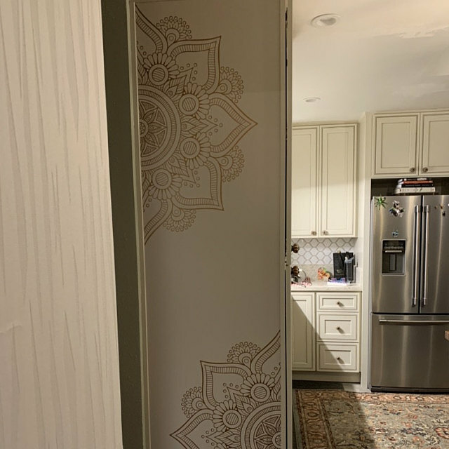 Mandala in Half Wall Sticker, Wall Decal, Yoga, Boho, Sticker for Meditation #10