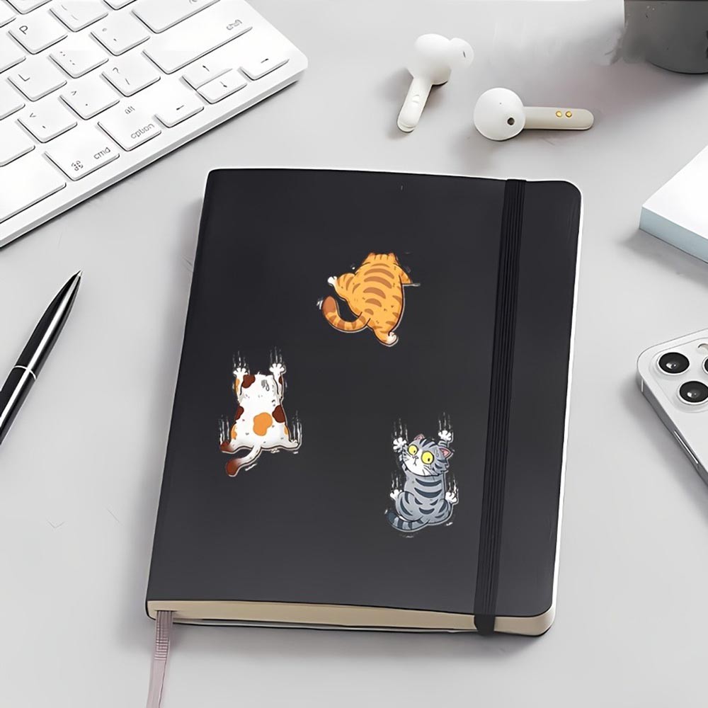 Easy-To-Apply Practical All-Surface Decorative 3-Piece Cute Cartoon Cat Stickers