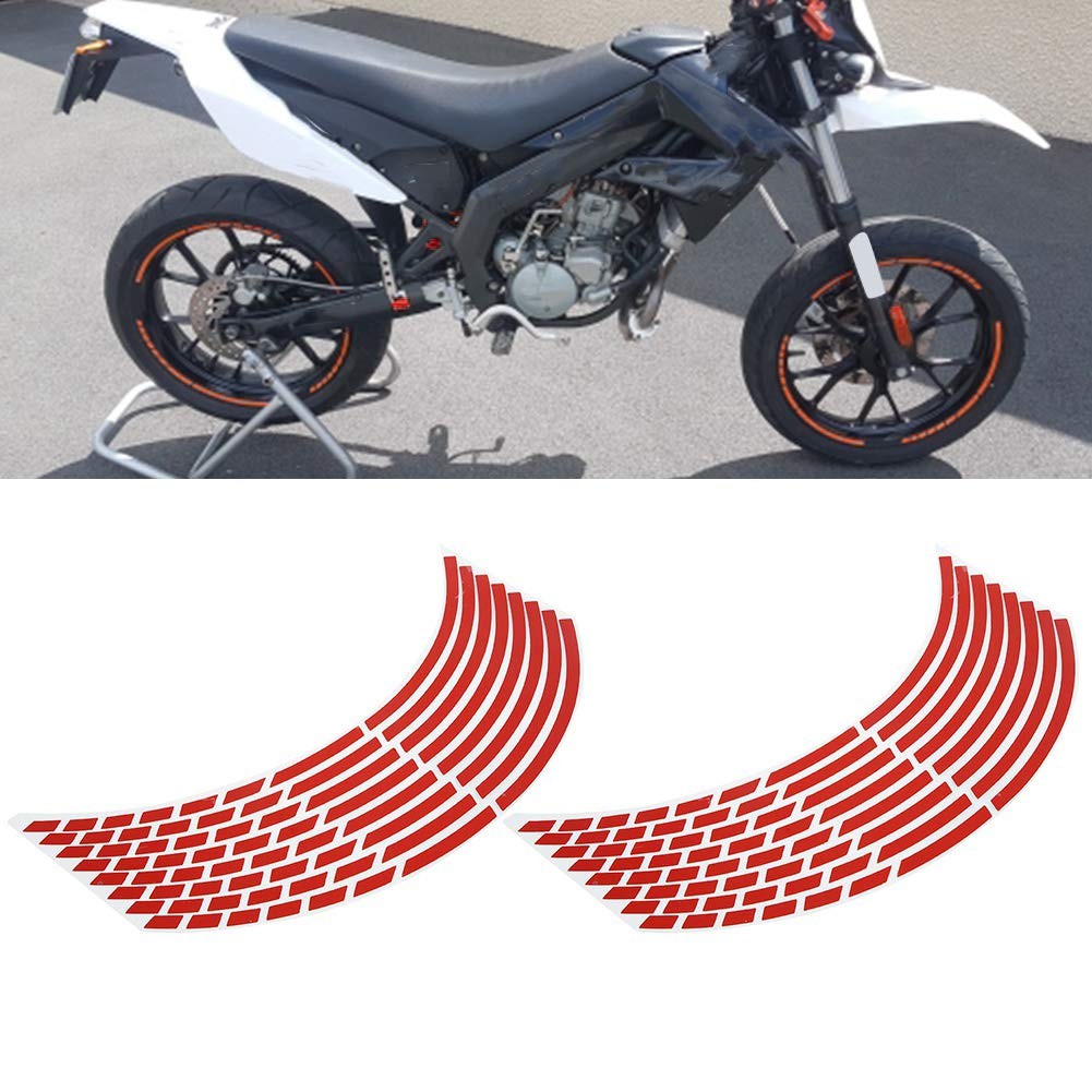 Reflective Wheel Rim Stripe Decal, 16pcs Bike Motorcycle 16-18inch Reflective…