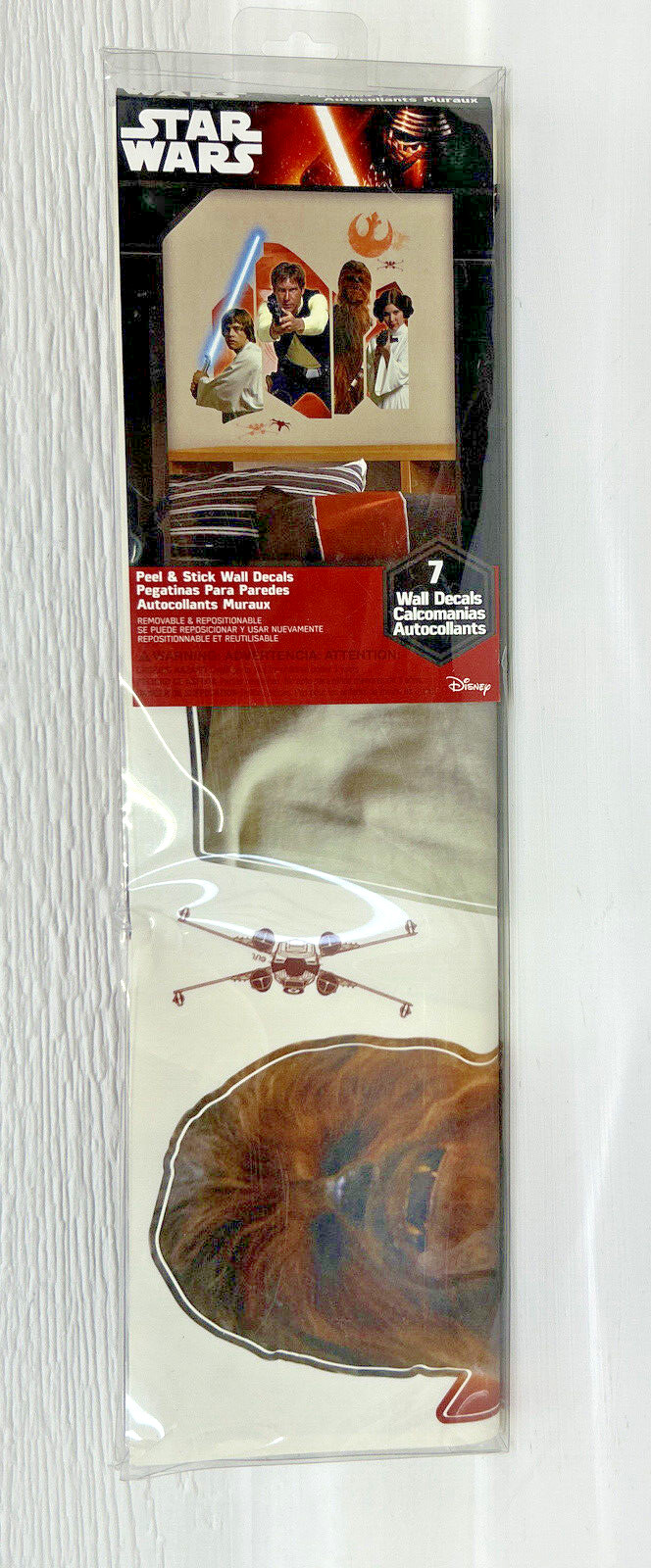 STAR WARS Classic Peel & Stick Wall Decals Removable Stickers 7 Total New USA