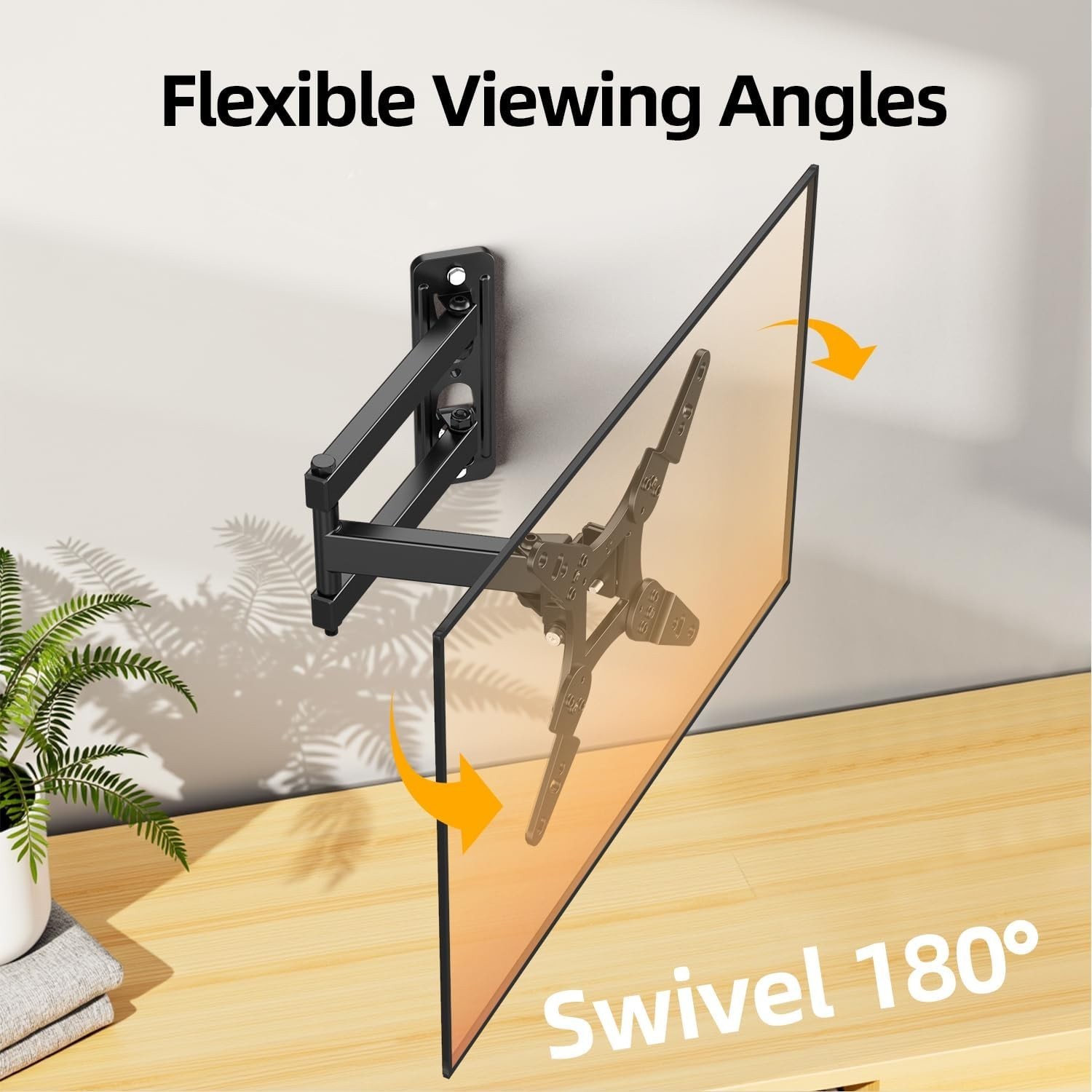 32+ 40 Inch Full Motion TV Wall Mount for 13-43″ Tvs & Monitor, 360° Rotating Sm