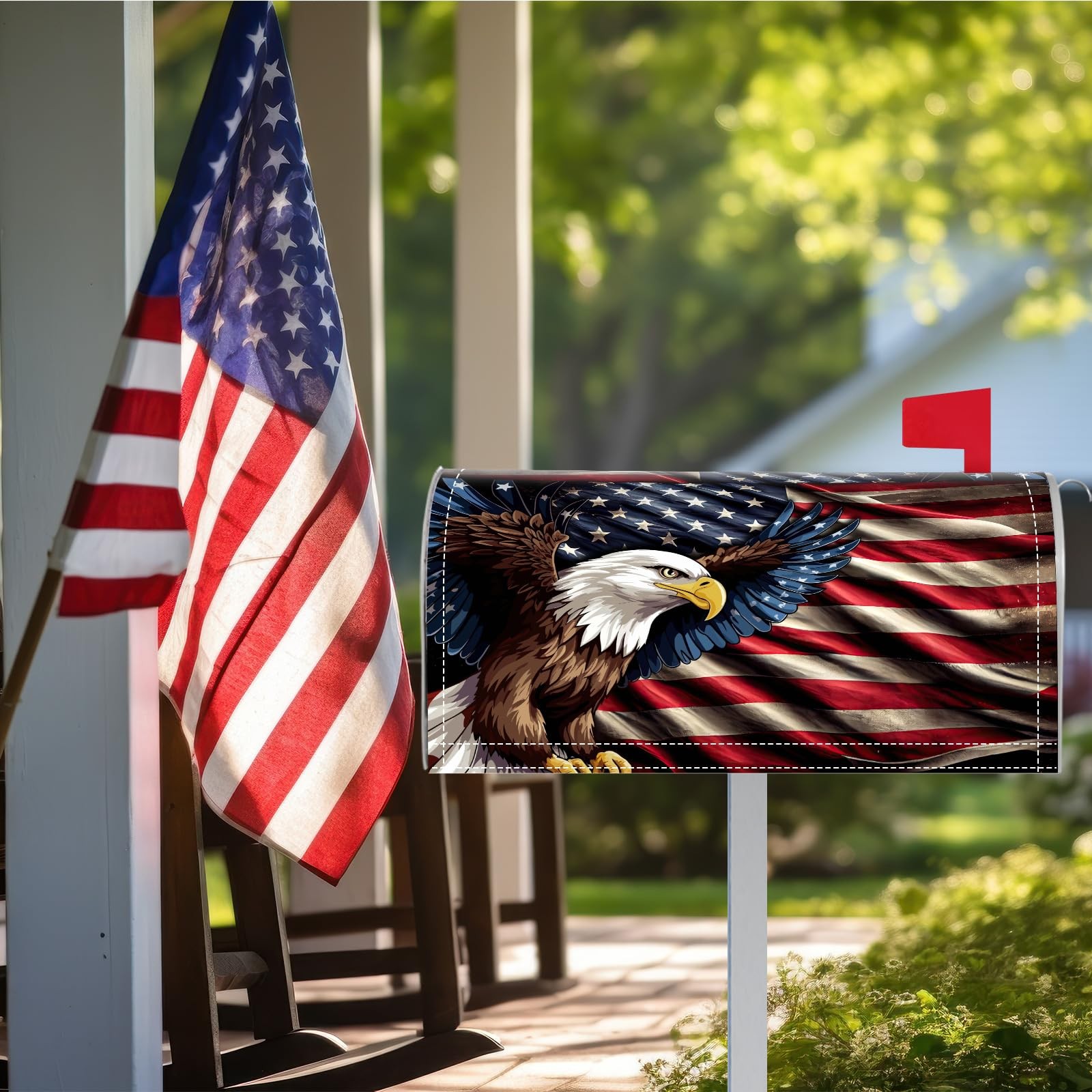Tiamon 4th of July Mailbox Covers Magnetic Standard Size 18 x 21 Inch Mixed