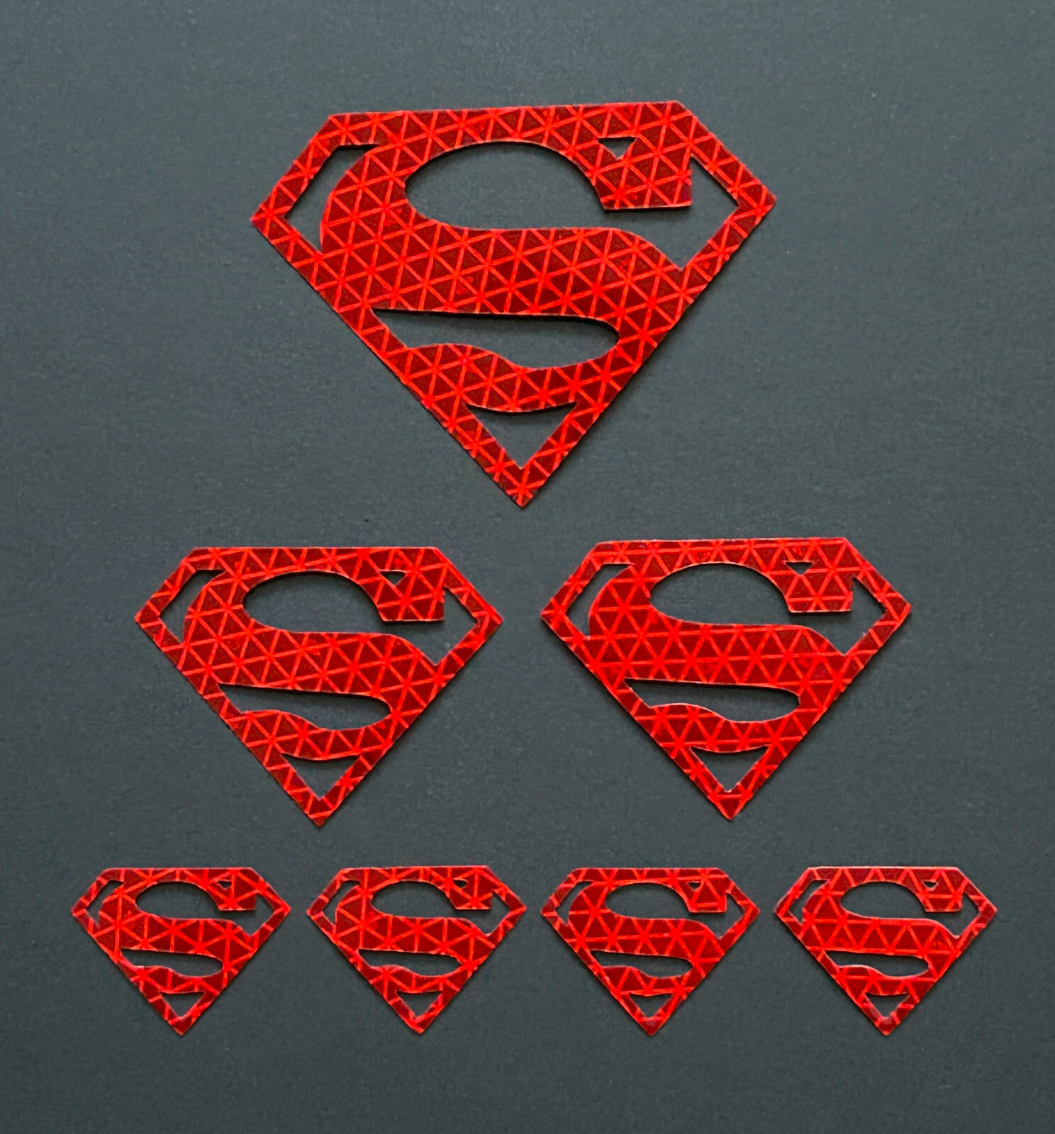 Superman Logo Reflective Stickers Reflector Decals For Bikes Helmets Mailbox