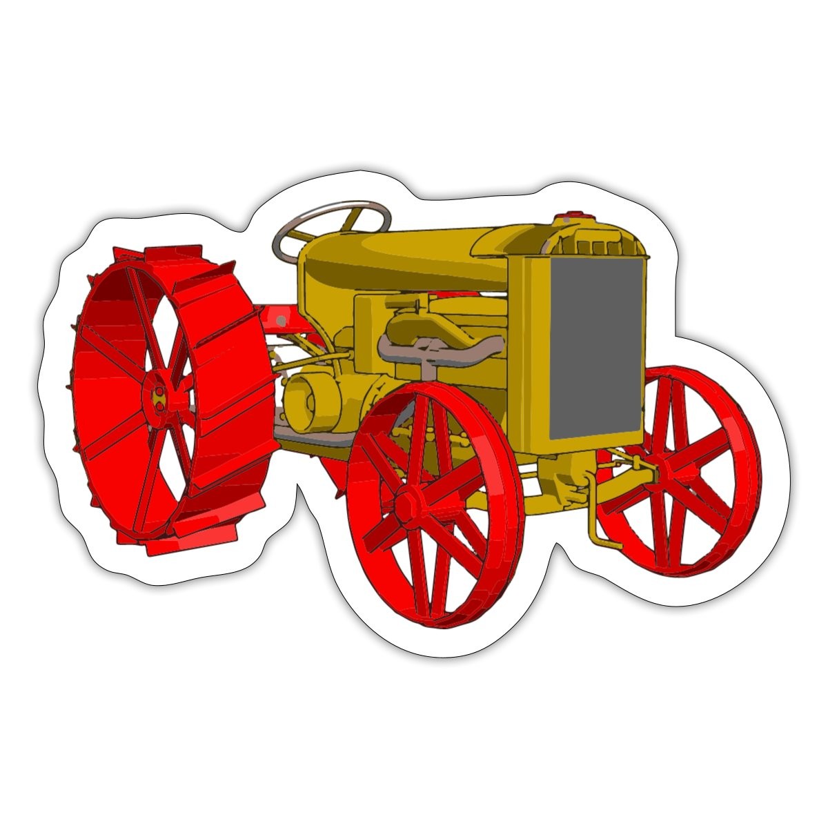 Vintage Farm Tractor Design | Retro Country Farmer Gift Sticker, max. 4 x 4″