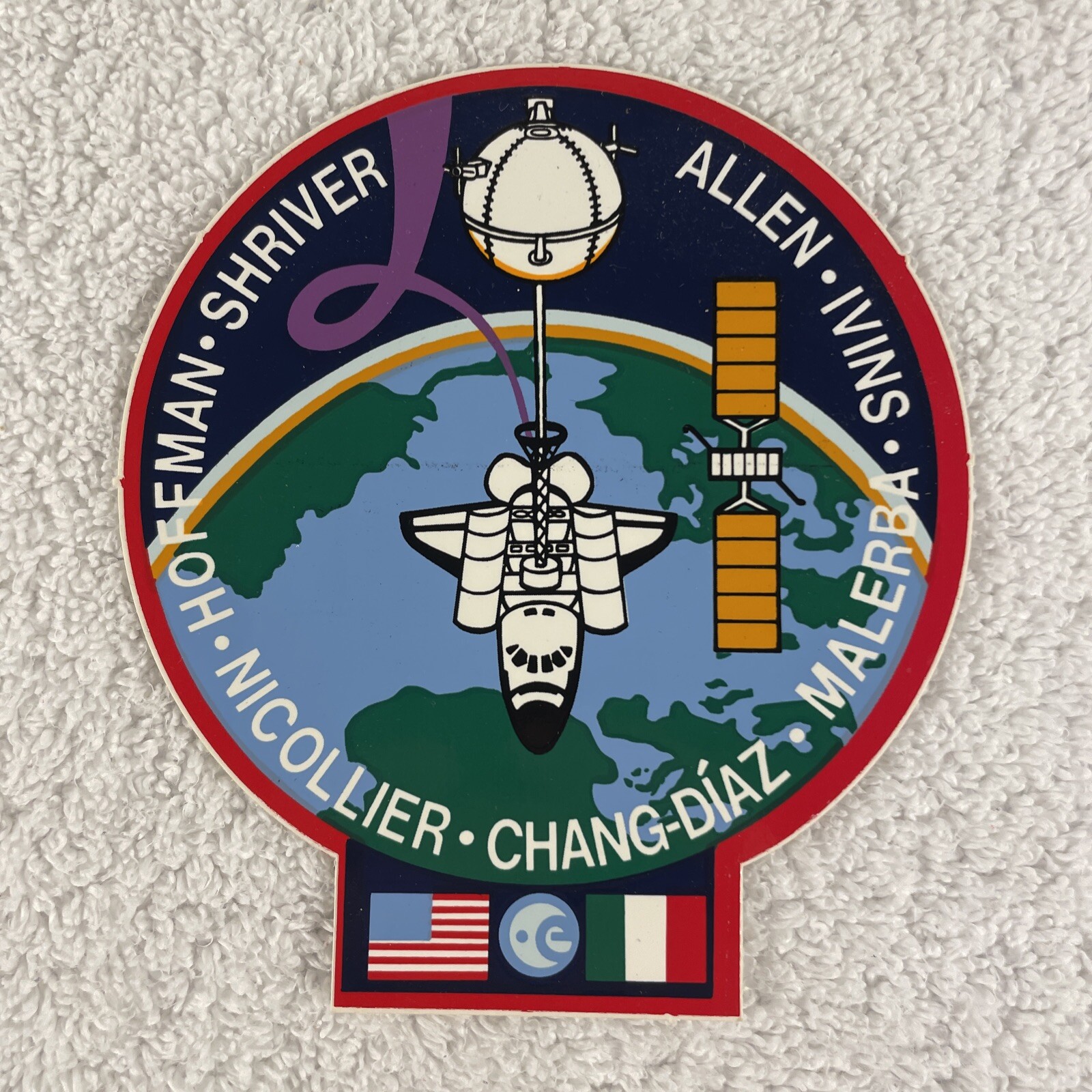 NASA Mission Crew Patch STS-46 Earth Shuttle Flag Space Sticker Decal 4″