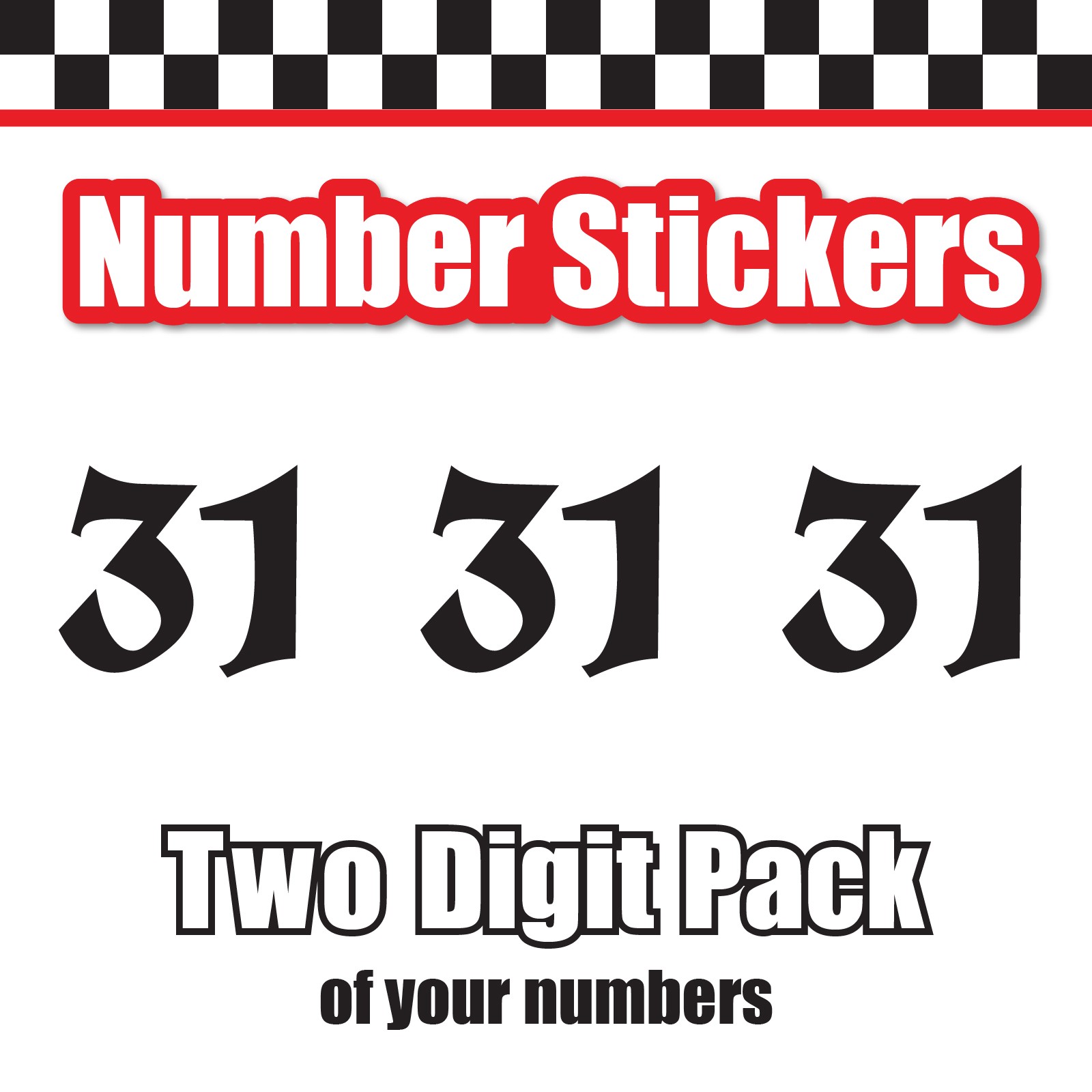 3x 3 Digit Custom Single Number Sticker Decal Locker Door Mailbox UnifrakturCook