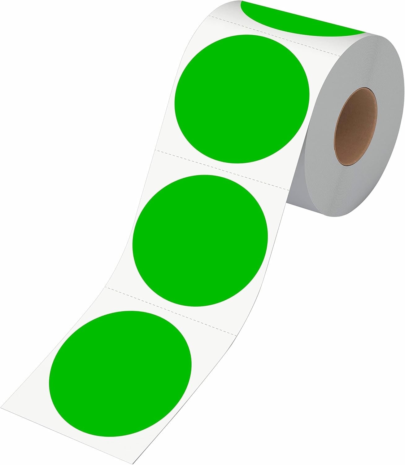 500 PCS Green Color Coding Circle Dots Inventory Stickers Labels in Roll 3″