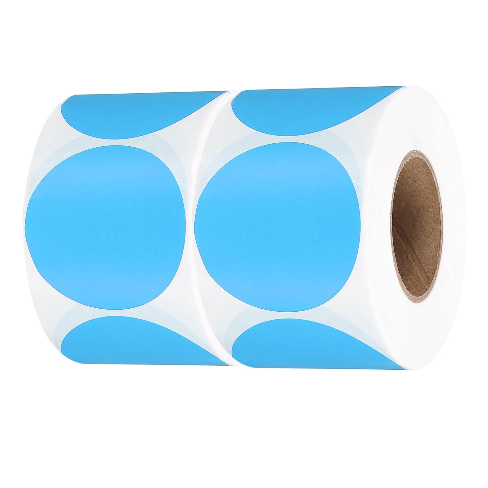 5cm Round Thermal Stickers for Business, Blue (2 Rolls/1200Pcs)