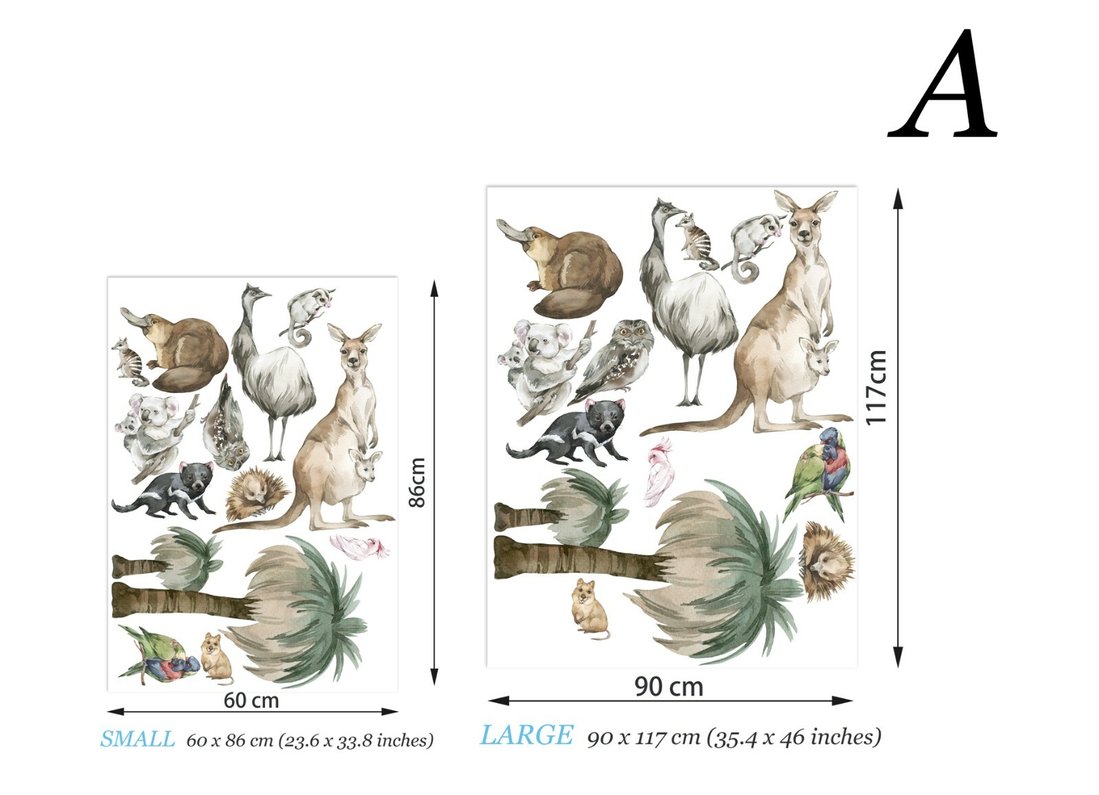 Australian Animals Trees Floral Koala Eucalyptus Removable Nursery Wall Decal