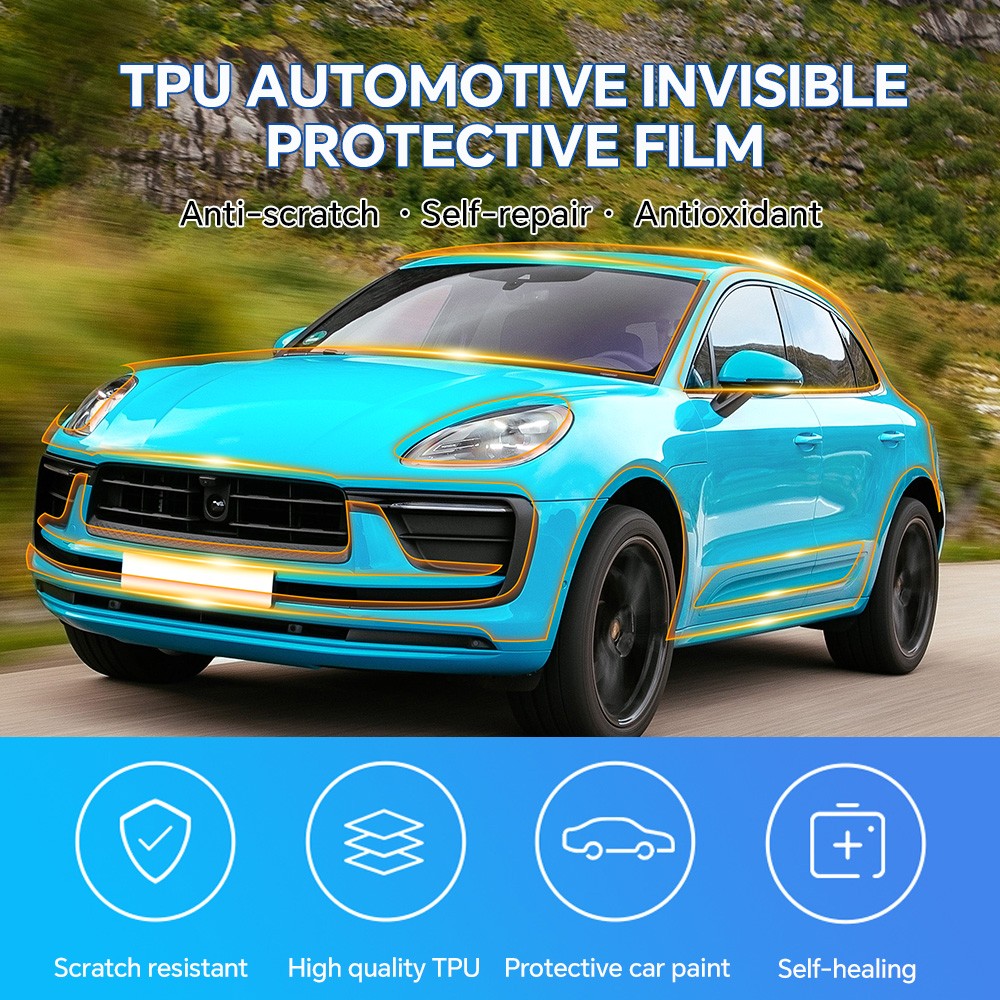 Headlight Mirror Precut Paint Protection Film PPF For Porsche Macan Base 2022-24