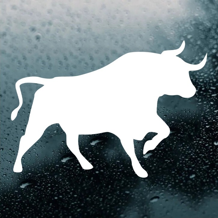 Bull Vinyl Decal | Cattle Farm Animal Male Ungulate Taurus Horns Cow Sticker