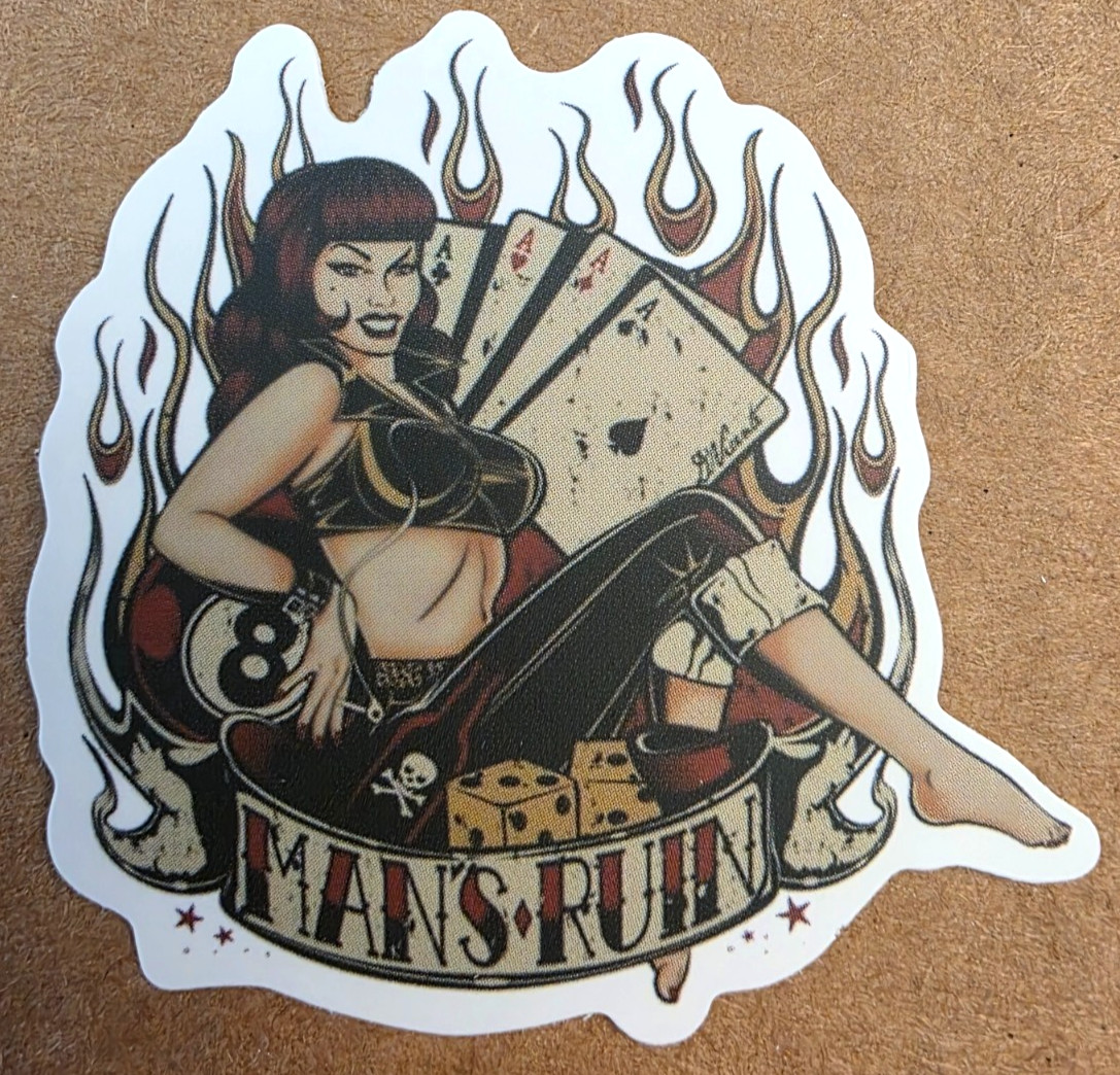 Sticker Girl Casino Halloween Punk Gothic Emo Comic Anime Manga Waifu Witch Art