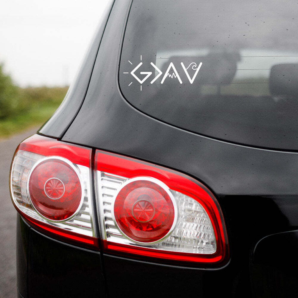 God is Greater ups and downs and lows vinyl decal sticker.