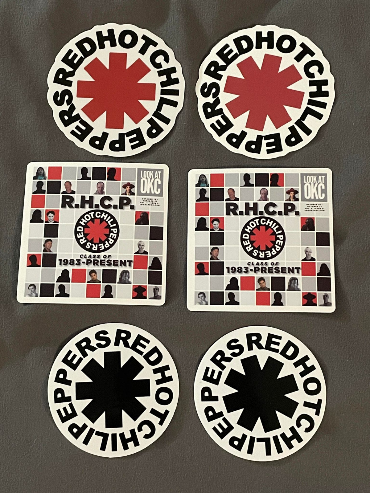 Lot of (6) RED HOT CHILI PEPPERS 2 1/4″ to 2 1/2″ Band Logo STICKERS Fast! FREE!