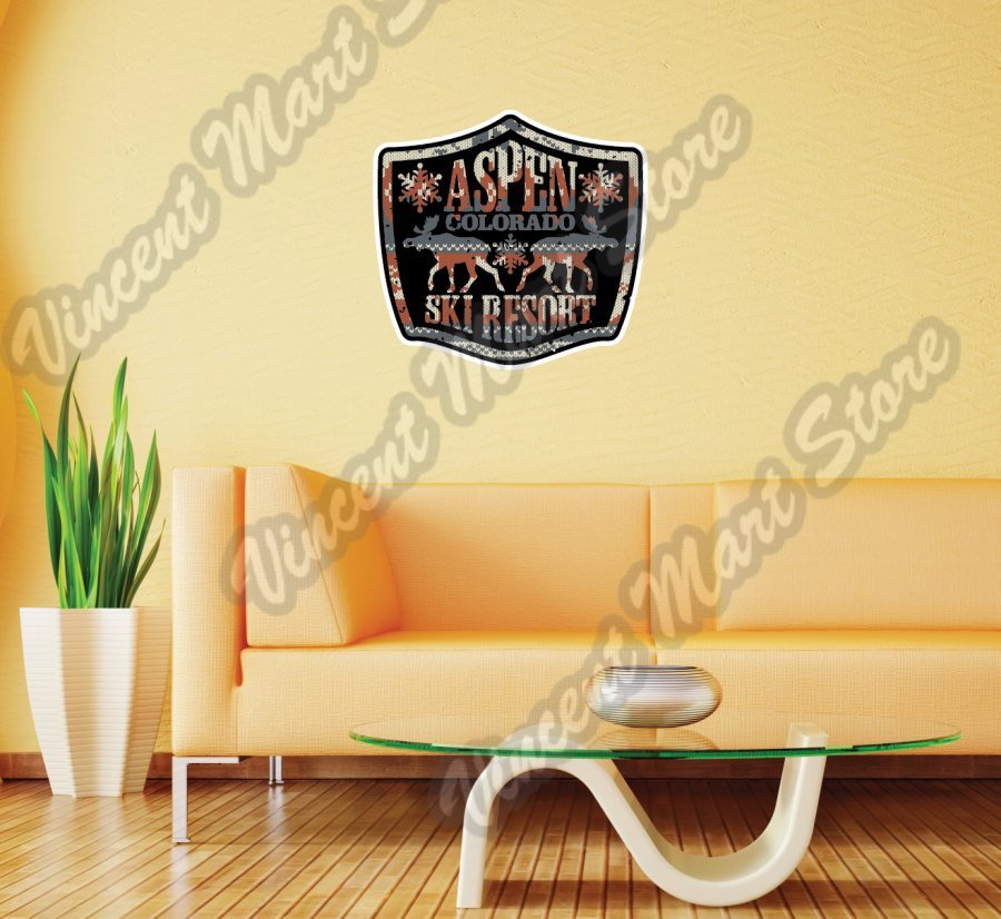 Aspen Colorado Ski Resort Sweater Wall Sticker Room Interior Decor 22″X22″