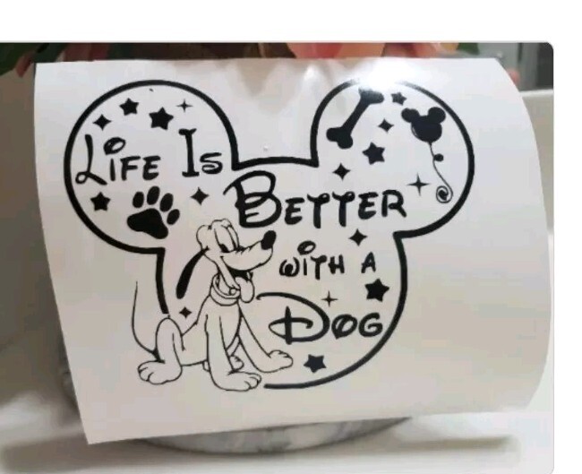 Mickey Mouse Disney Dog Die-cut Vinyl Decal Sticker Logo Ears Shape 6″