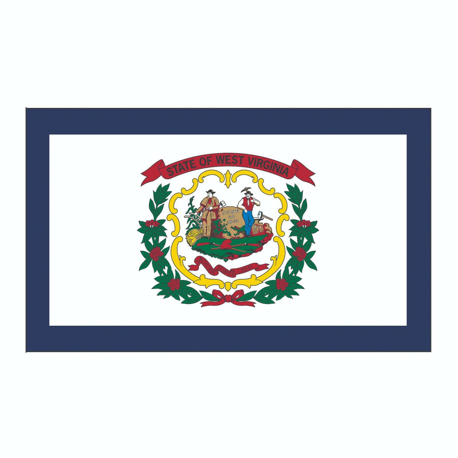 West Virginia State Flag Sticker, Decal, Bumper Sticker Vacation Sticker 3″ x 5″