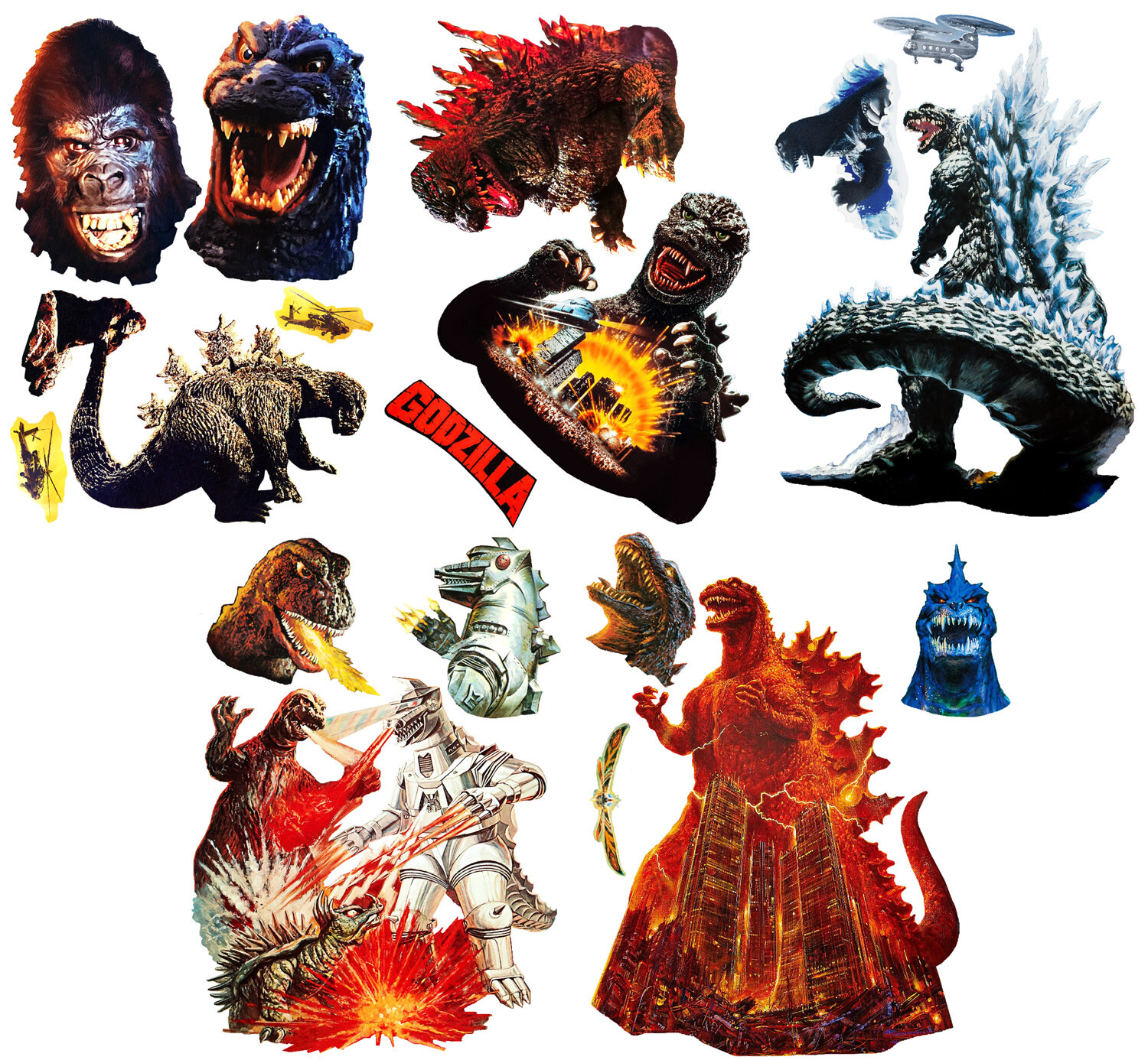 Vinyl Wall Stickers/VINTAGE GODZILLA KAIJU/Waterproof, Outdoor, Wall-Safe