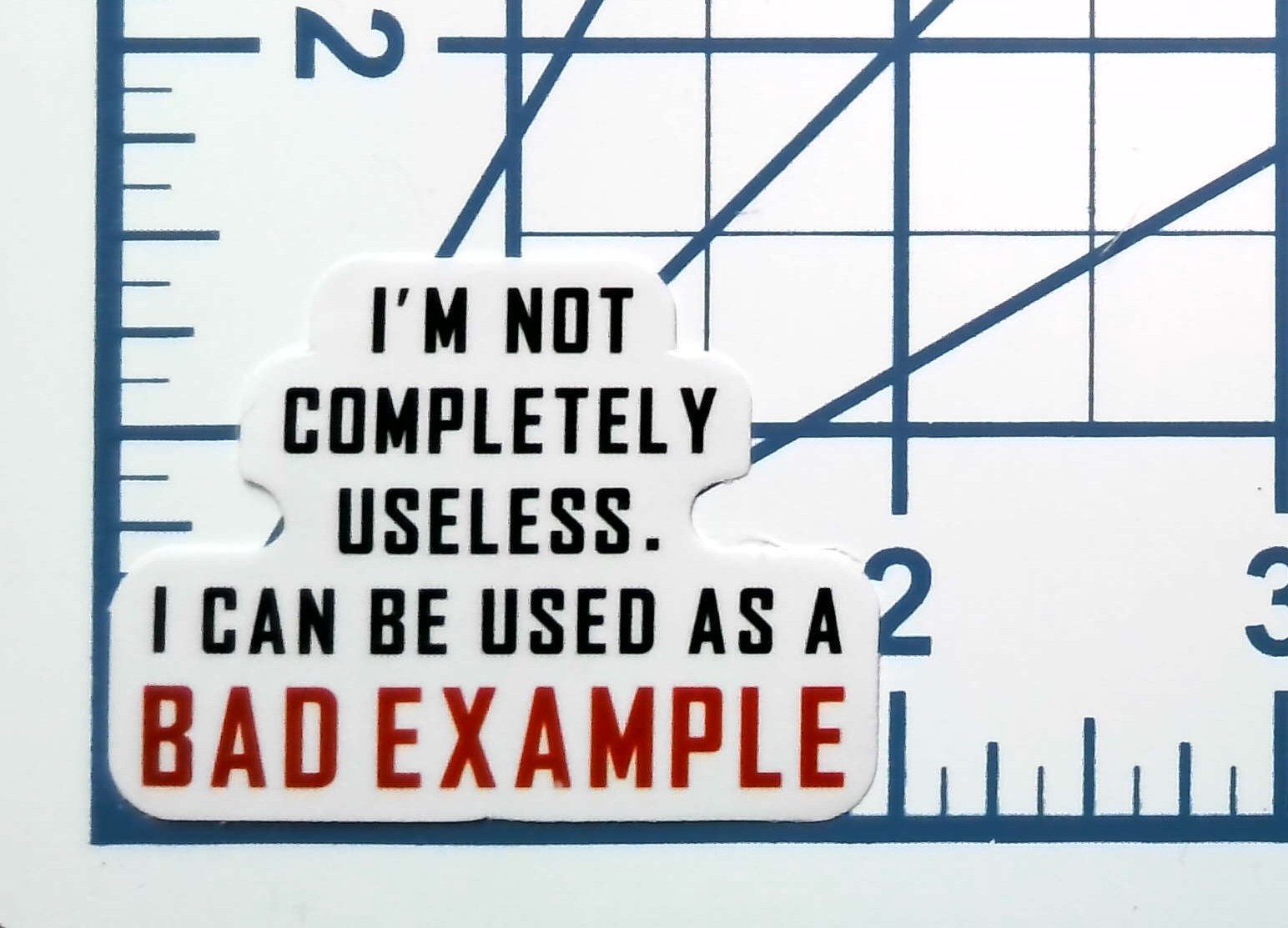 Bad Example Vinyl Sticker Funny Sarcastic Quote Decal Toolbox Hard Hat Humor