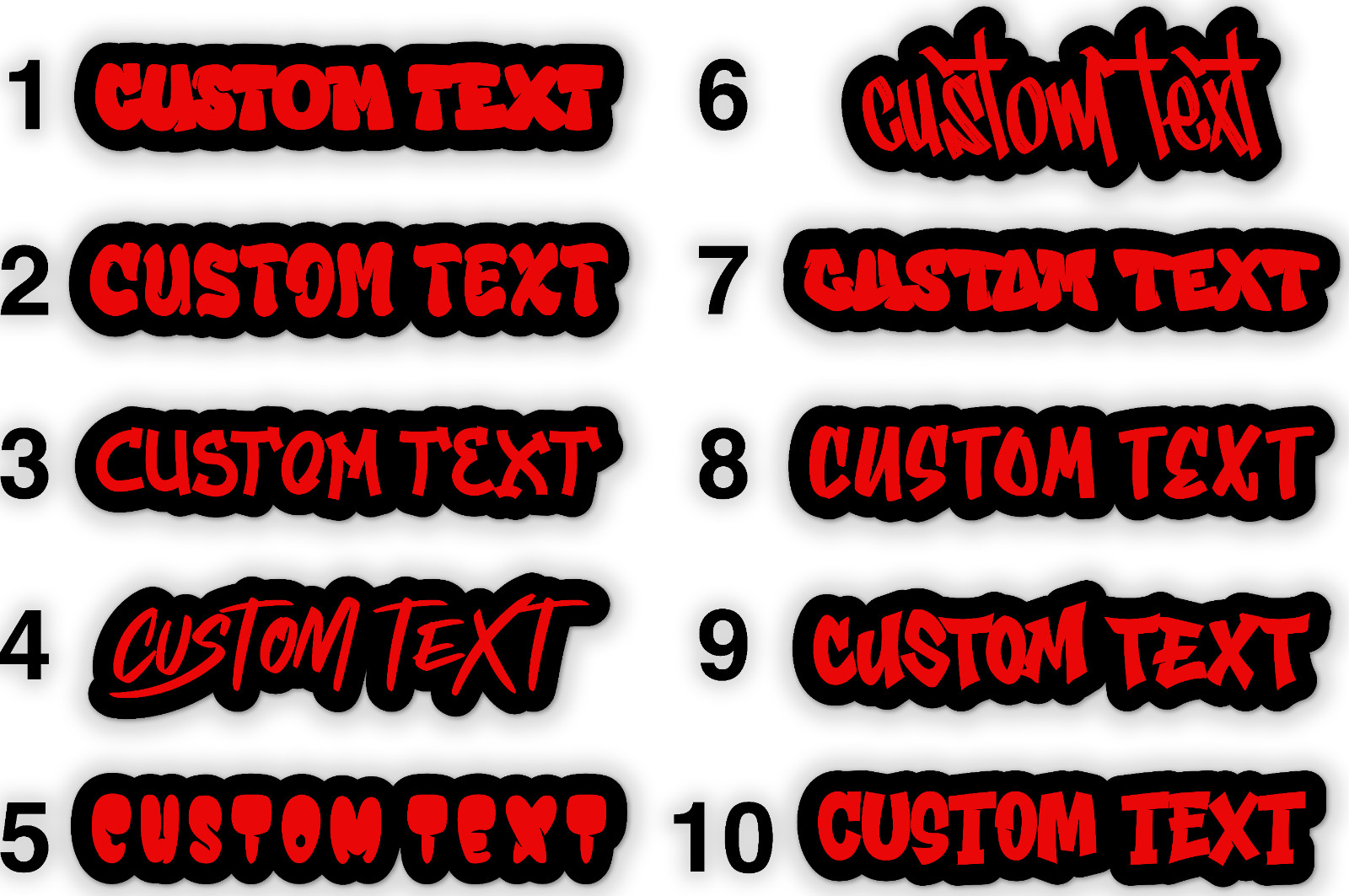 1X Custom Graffiti Font Acrylic Emblem Multicolor Personalized Car text Badge