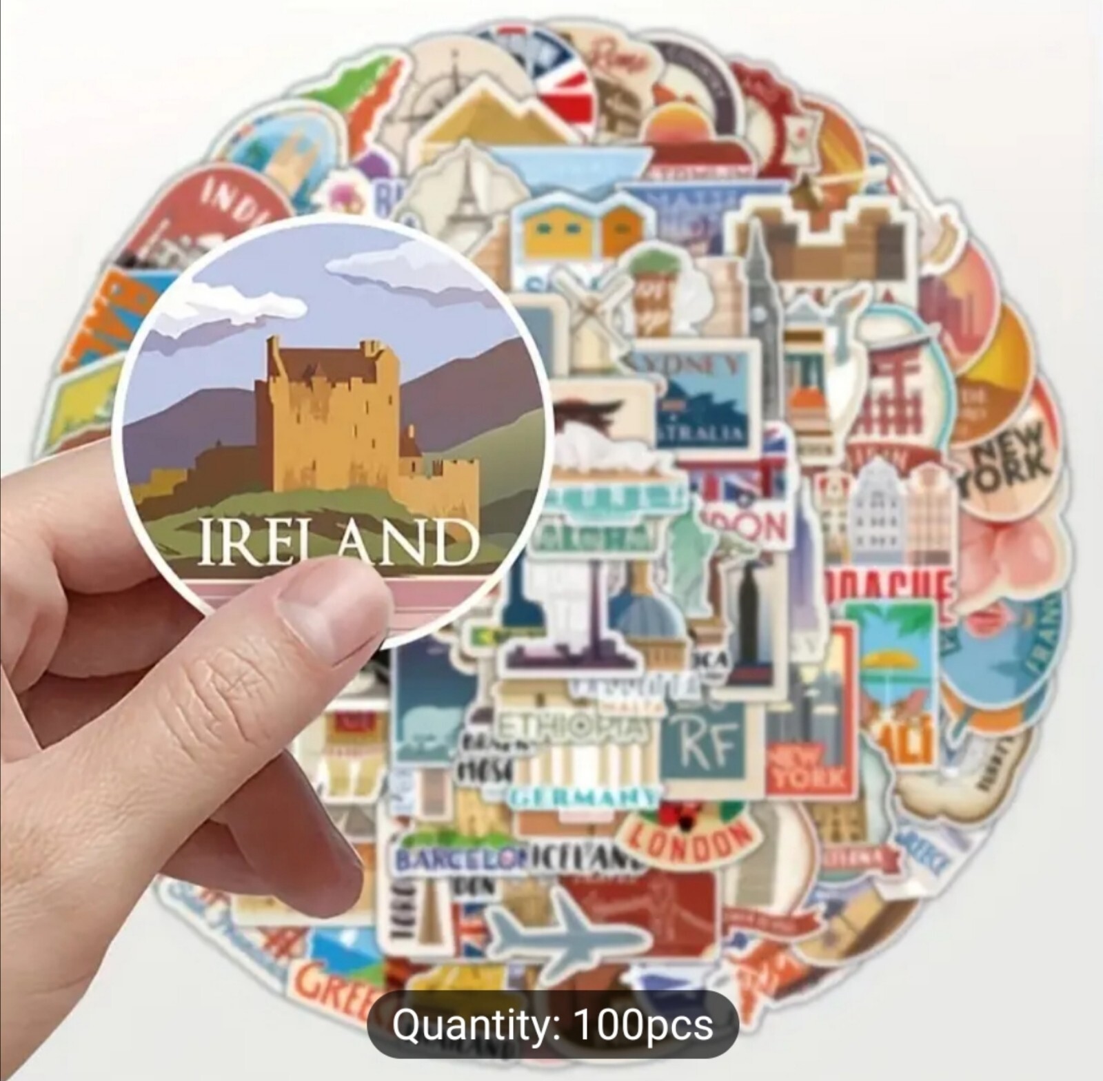 10 PCS Famous Countries Cities Landmarks Locations Travel Stickers BRAND NEW
