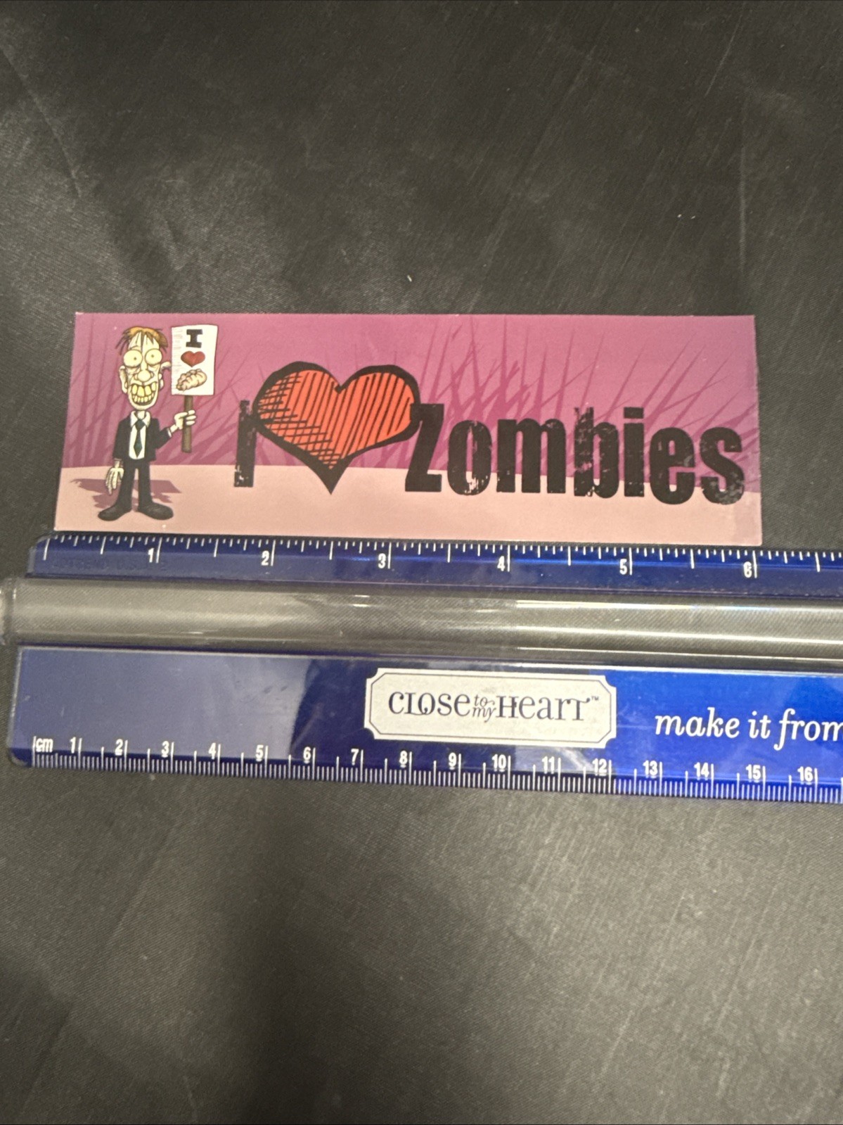2000s Y2K Scholastic Book Fair Deep Ink Sticker Bookmark I Heart Zombies