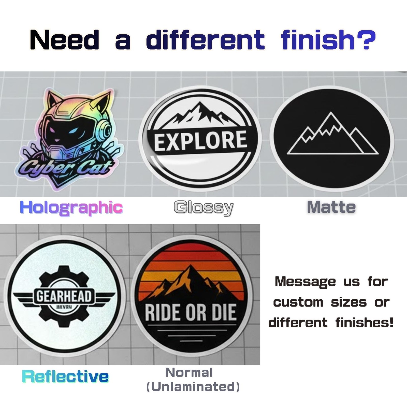 Custom Size Die Cut Sticker Decals Labels Logo Bulk Vinyl Waterproof UV Resist